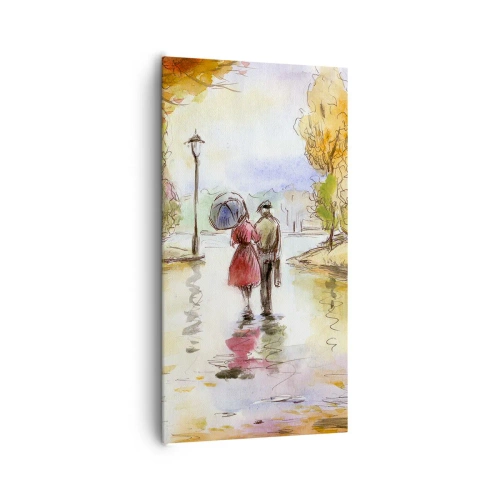 Obraz na plátně - Romantický podzim v parku - 65x120 cm