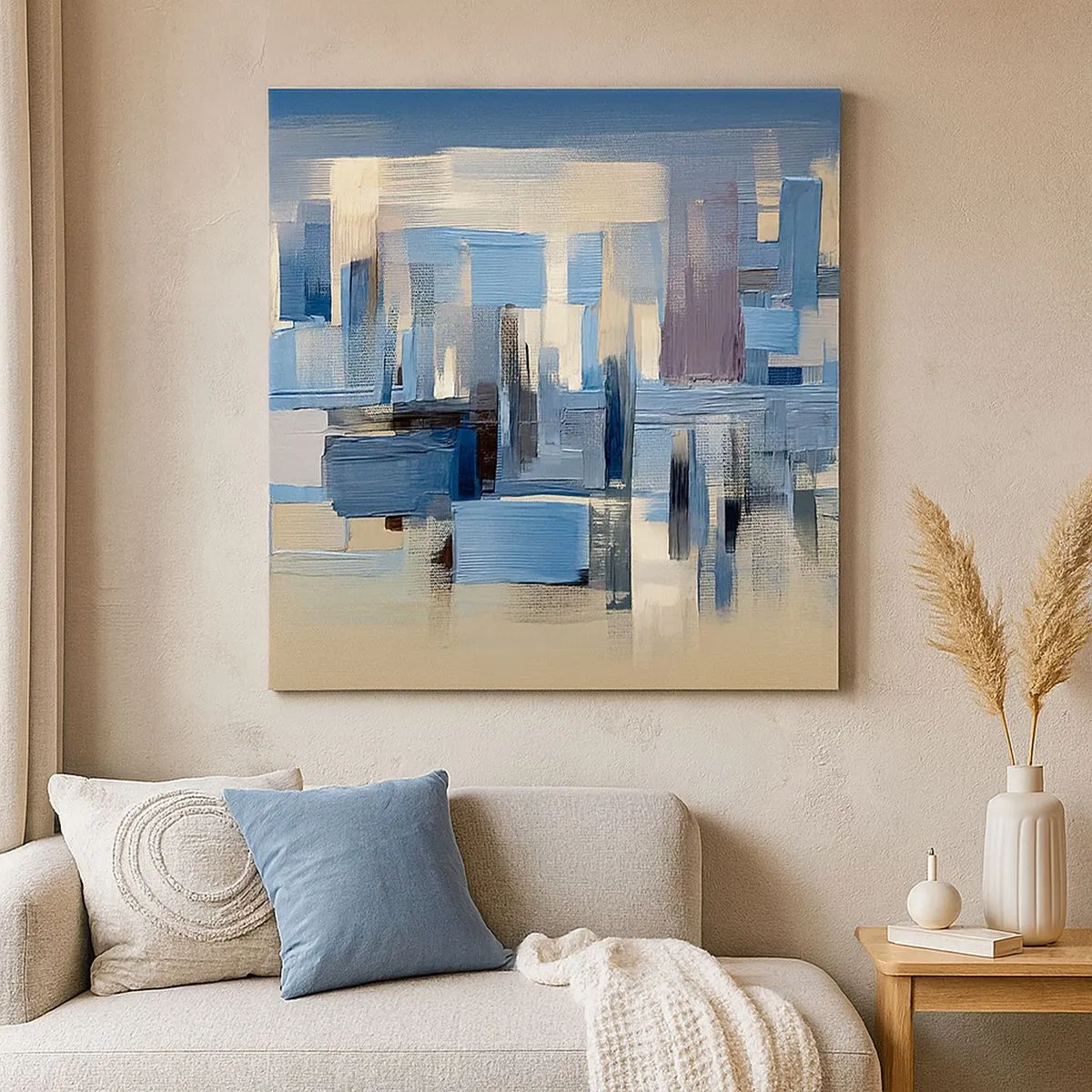 Obraz na plátně - Modrá konstrukce - 30x30 cm