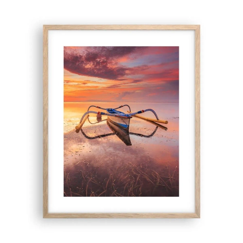 Plakát v rámu světlý dub - Klid tropického večera - 40x50 cm