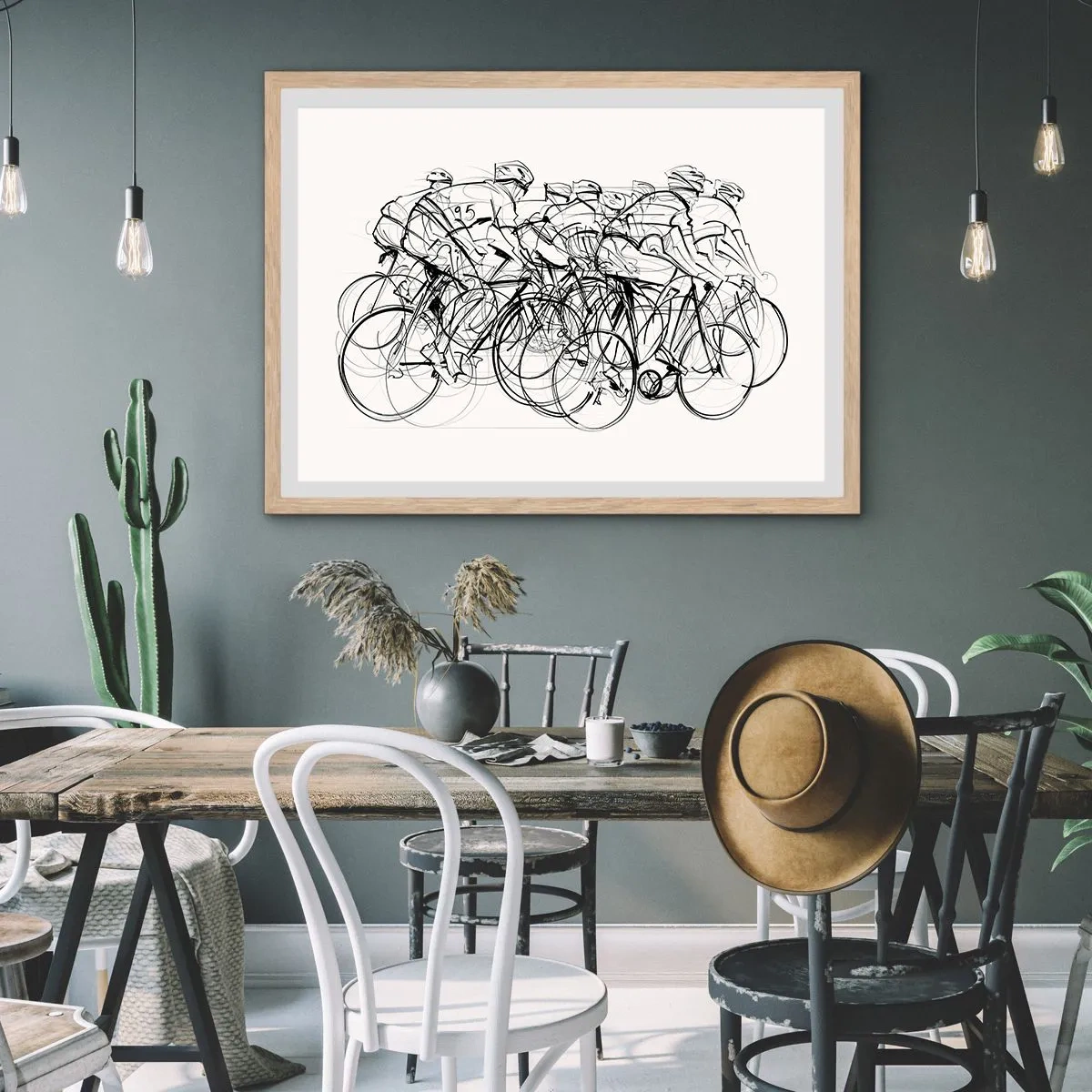 Plakát v rámu světlý dub - Společně v týmu - 100x70 cm