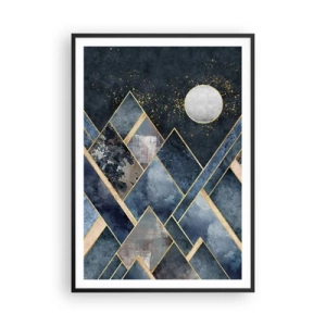 Plakát v černém rámu - Geometrická krajina - 70x100 cm