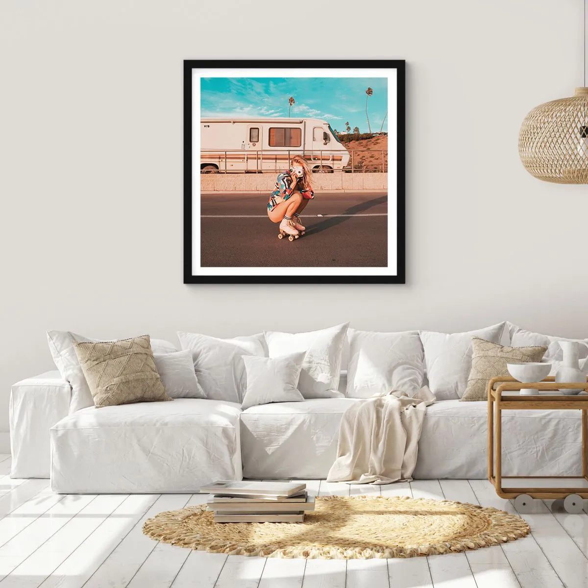 Plakát v černém rámu - Usmějte se! - 40x40 cm