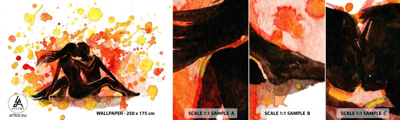 Fototapeta Vzorek Standard Eco - A bylo světlo - Lidé, Polibek, Pár milenců - 100x30 cm