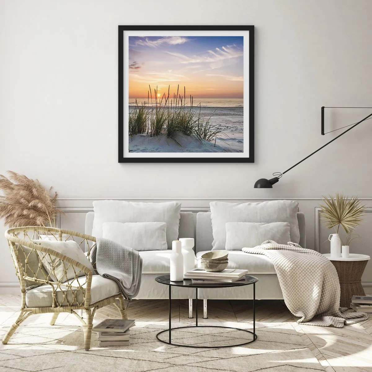 Plakát v černém rámu - Podívej se, představ si a pociť - 60x60 cm