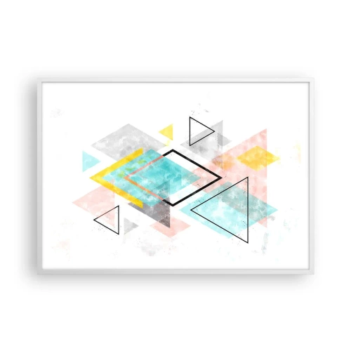 Plakát v bílém rámu - Geometrická zábava - 100x70 cm