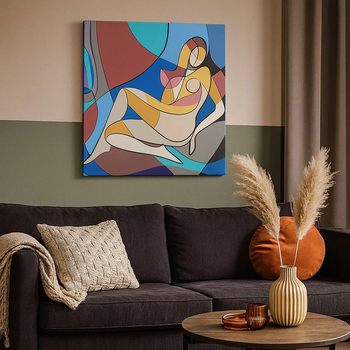 Obraz na plátně - Kubistický akt - 30x30 cm