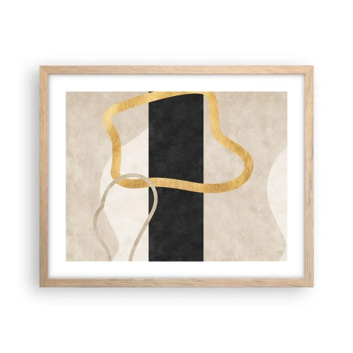 Plakát v rámu světlý dub - Tvary ve smyčce - 50x40 cm