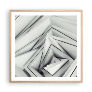 Plakát v rámu světlý dub - Symfonie ostrých úhlů - 60x60 cm
