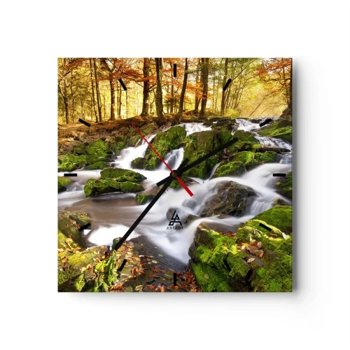 Nástěnné hodiny - Chvatem podzimním lesem - 30x30 cm