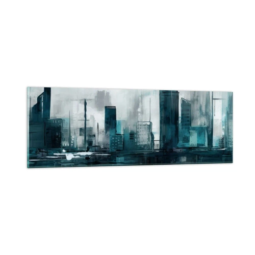 Obraz na skle - Město v barvě deště - 90x30 cm