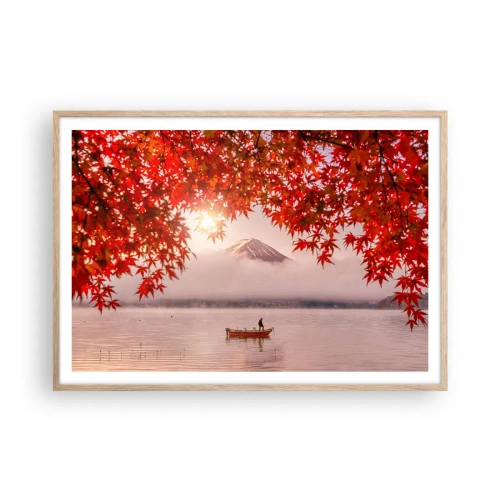 Plakát v rámu světlý dub - V japonském stylu - 100x70 cm