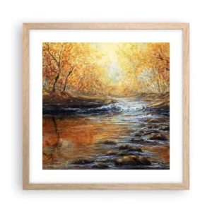 Plakát v rámu světlý dub - Zlatý potok - 40x40 cm