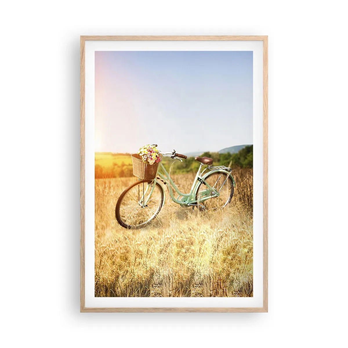 Plakát v rámu světlý dub - Chvíli tu zůstanu - 61x91 cm