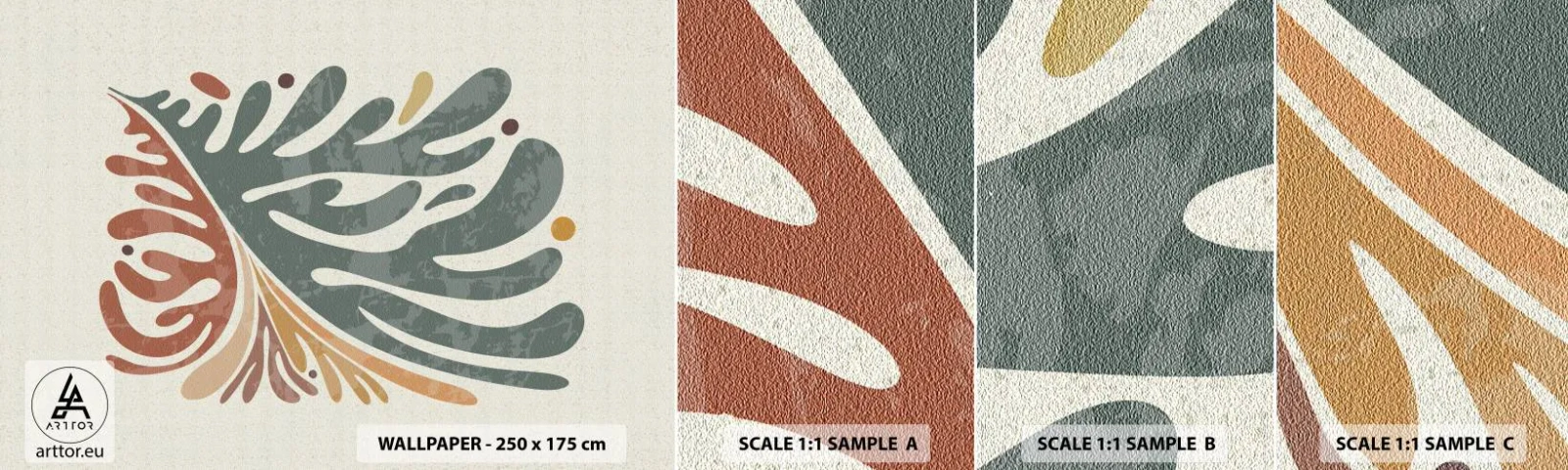 Fototapeta Vzorek Standard Eco - Vícebarevný list - Boho, Minimalismus, Kus - 100x30 cm