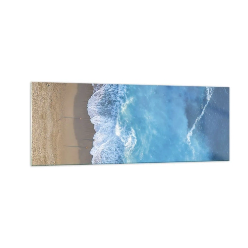Obraz na skle - Síla modři - 140x50 cm