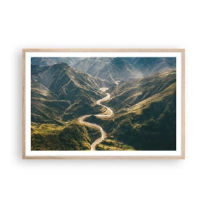 Plakát v rámu světlý dub - Přímo ze srdce hor - 91x61 cm