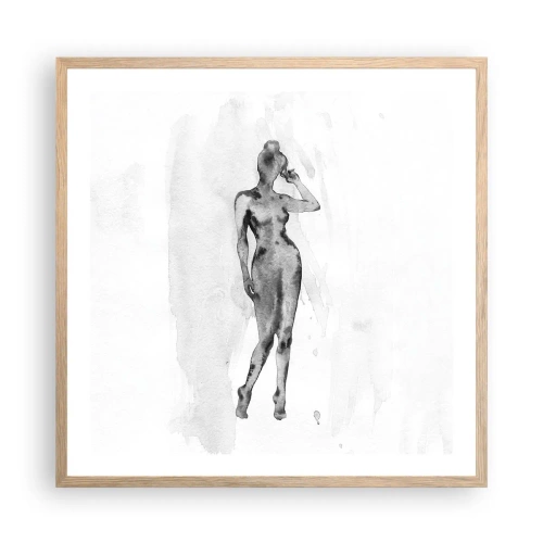Plakát v rámu světlý dub - Studie o ideálu ženskosti - 60x60 cm