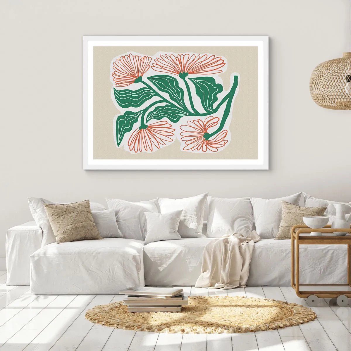 Plakát v bílém rámu - Lidové i moderní - 50x40 cm