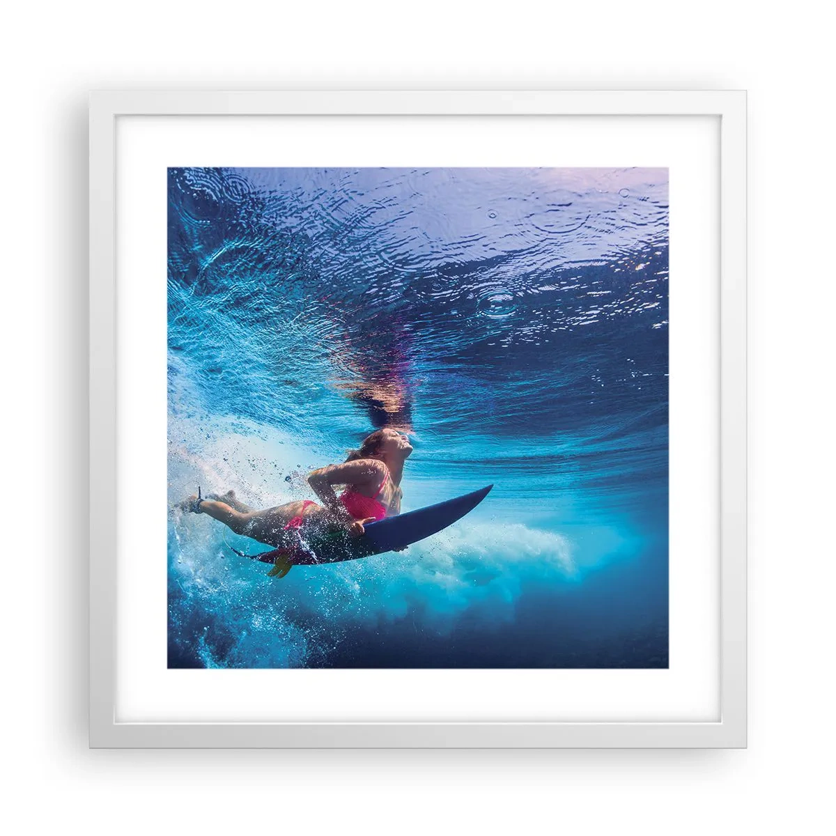 Plakát v bílém rámu - Hloubka radosti - 40x40 cm