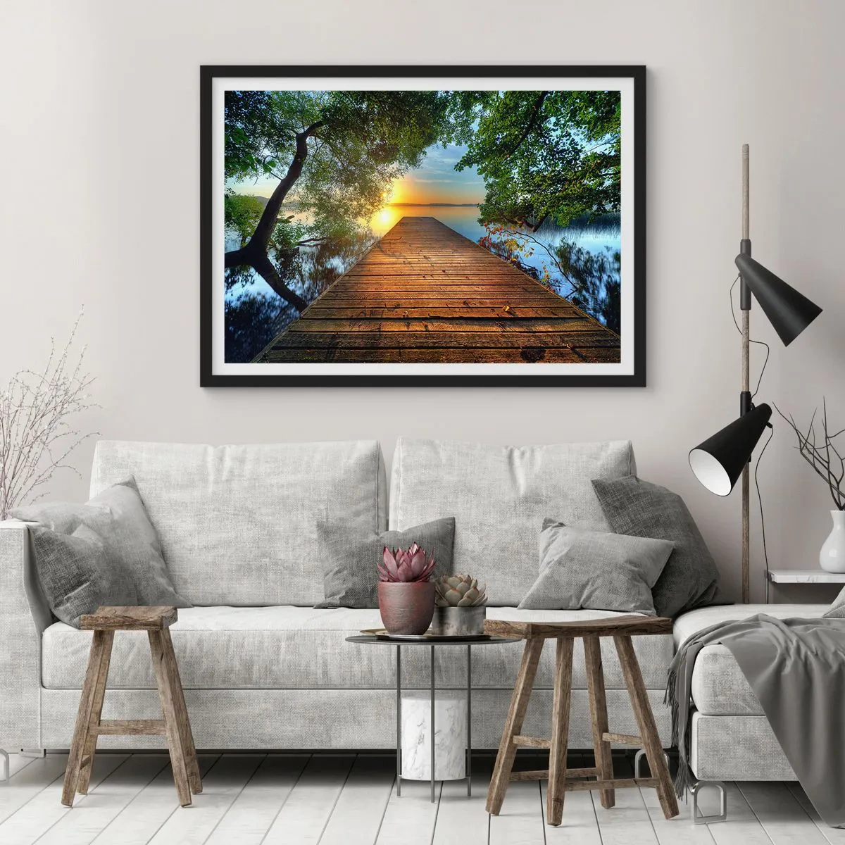 Plakát v černém rámu - Nespěchej, posaď se - 70x50 cm