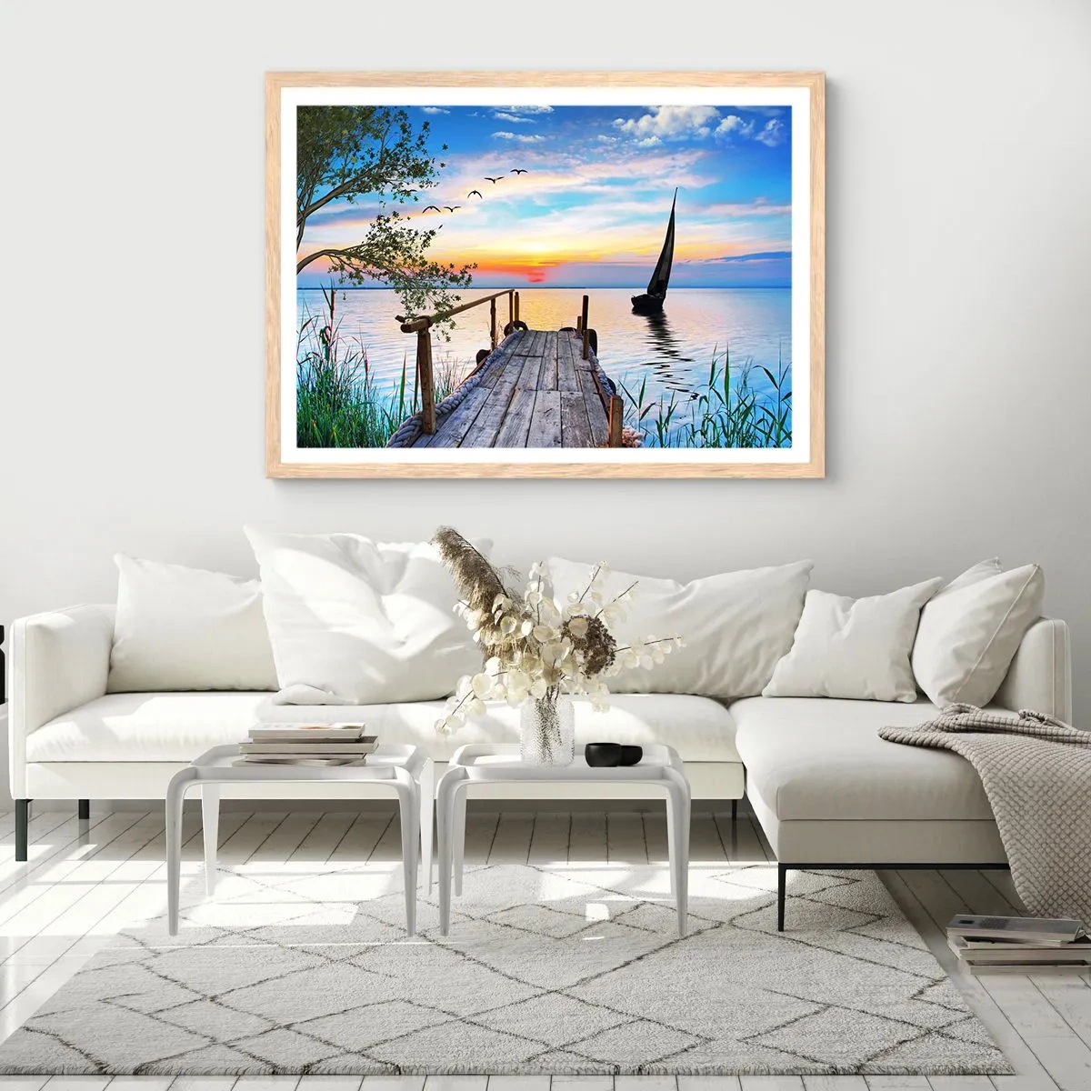 Plakát v rámu světlý dub - Dobrý večer - 40x30 cm