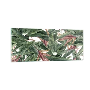 Obraz na skle - Smaragdově-liliové houští - 100x40 cm