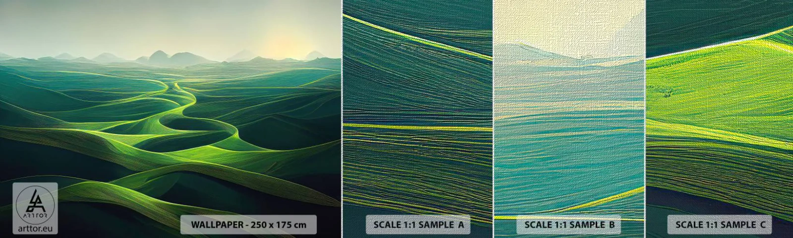Vzor Fototapety Premium Canvas - V zelených údolích - Krajina, Louka, údolí - 100x30 cm