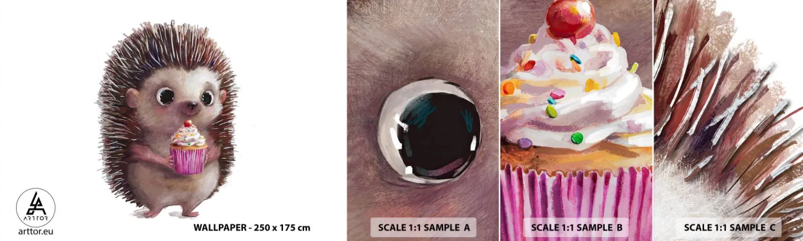 Fototapeta Vzorek Standard Eco - Oslava je každý den - Pro děti, Ježek, Pohádka - 100x30 cm