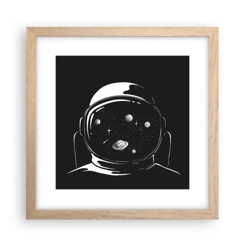 Plakát v rámu světlý dub - Skvělý výhled - 30x30 cm