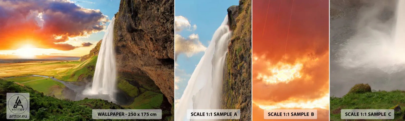 Fototapeta Vzorek Standard Eco - Vrchol islandského léta - Krajina, Vodopád, Island - 100x30 cm