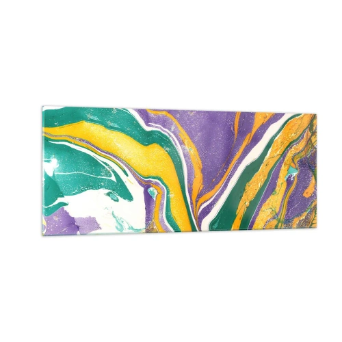 Obraz na skle - Vlny barev - 100x40 cm