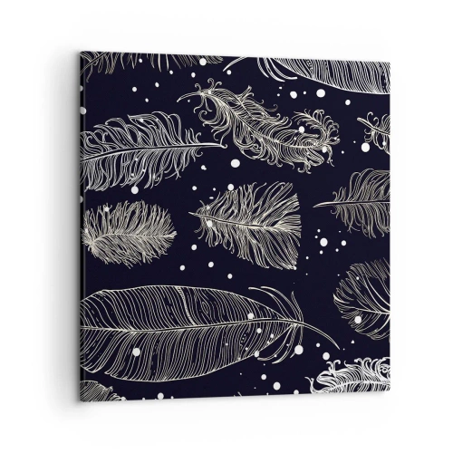 Obraz na plátně - Krajka s peřím - 50x50 cm