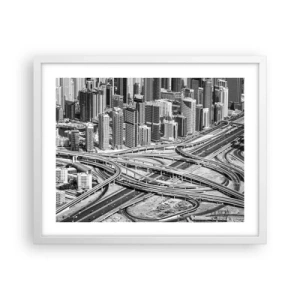 Plakát v bílém rámu - Dubaj – nemožné město - 50x40 cm