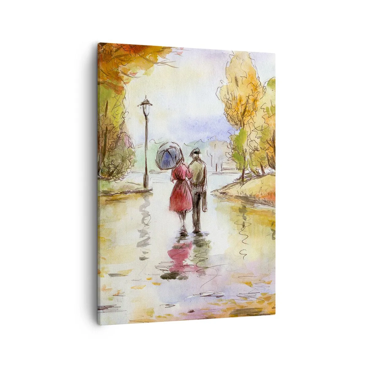 Obraz na plátně - Romantický podzim v parku - 50x70 cm