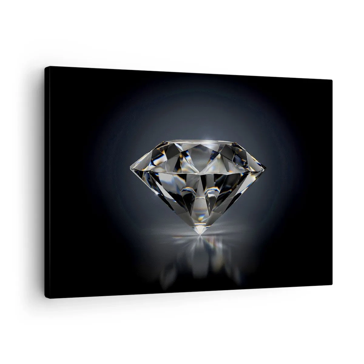 Obraz na plátně - Umělecký pohled na diamant na tmavém pozadí - 70x50cm - Best girls friend - Moderní nástěnná dekorace do obývacího pokoje a ložnice ARTTOR