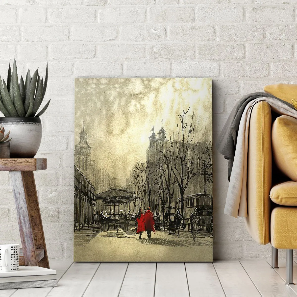 Obraz na plátně - Rande v londýnské mlze  - 50x70 cm