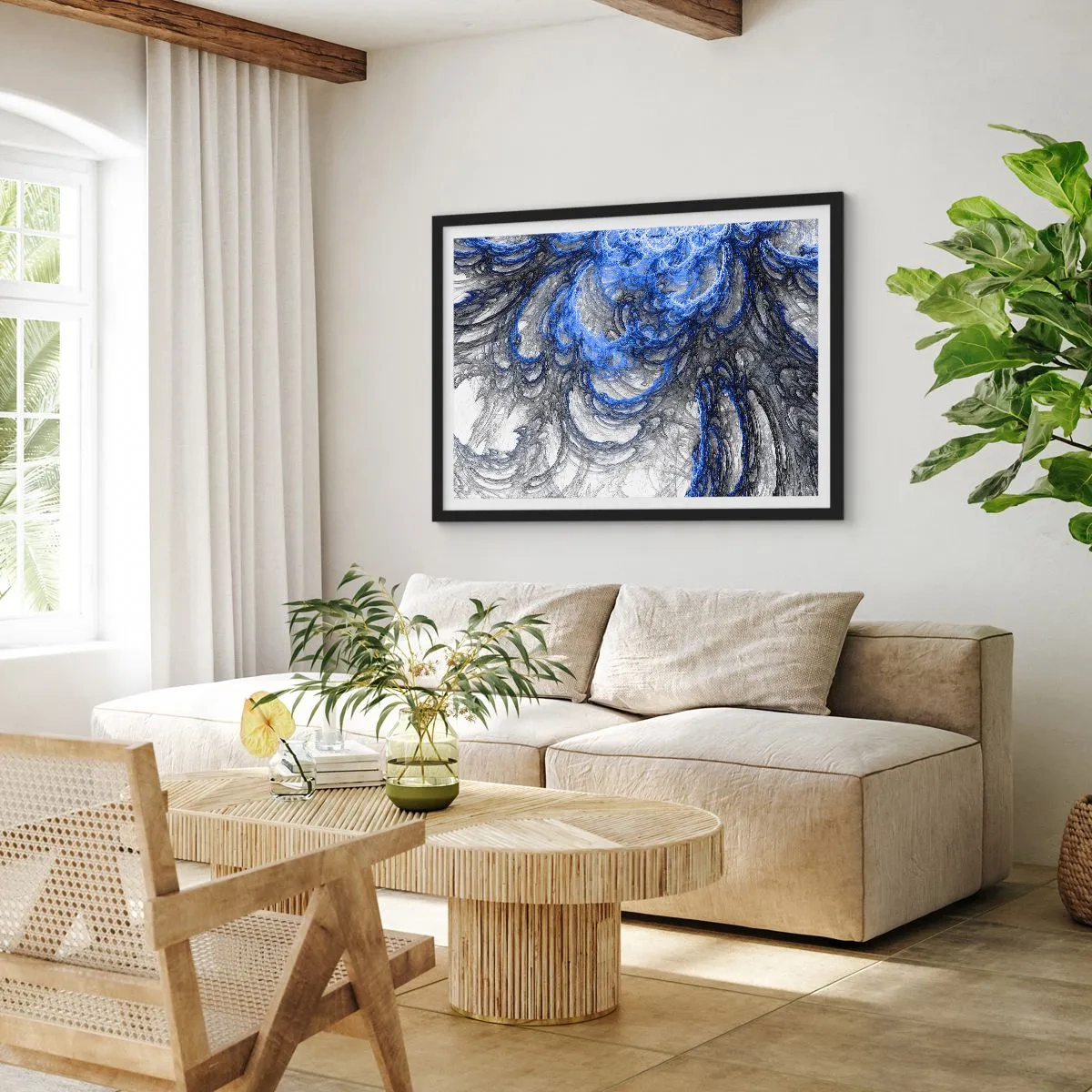 Plakát v černém rámu - Zrod vlny - 70x50 cm