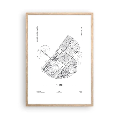 Plakát v rámu světlý dub - Anatomie Dubaje - 50x70 cm