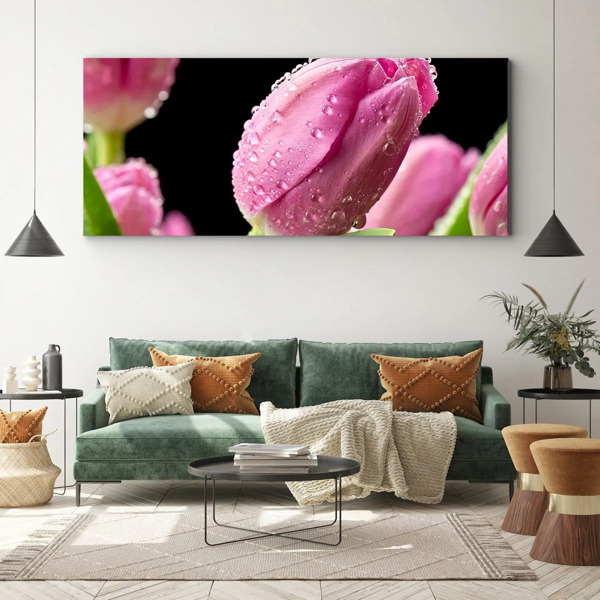 Obraz na plátně - Liliový sen v rose - 140x50 cm