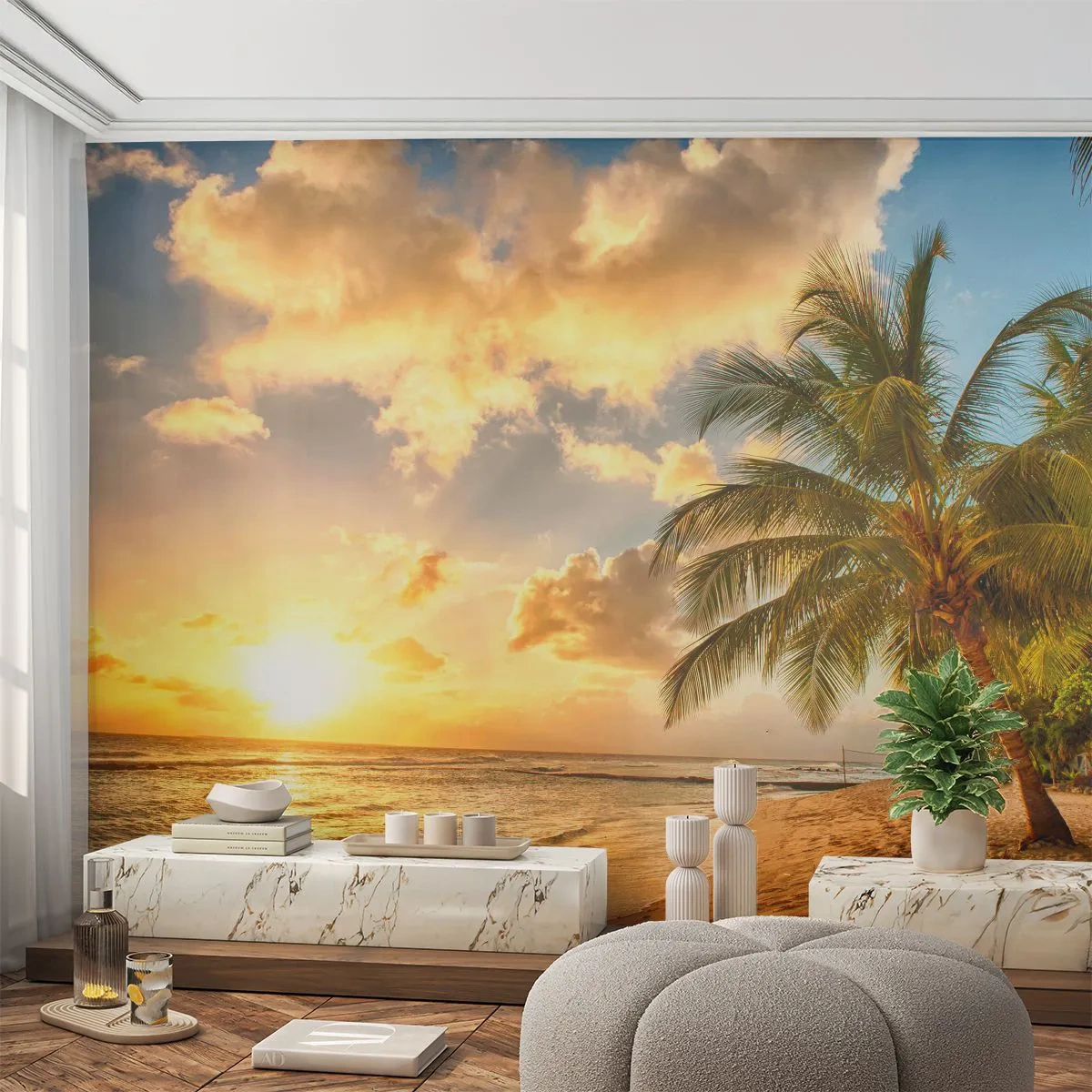 Fototapeta Standard Eco - Věčné léto, vždy prázdniny - Krajina, Pláž, Kokosová palma - 200x140 cm