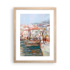Plakát v rámu světlý dub - Pastelová dovolená - 30x40 cm