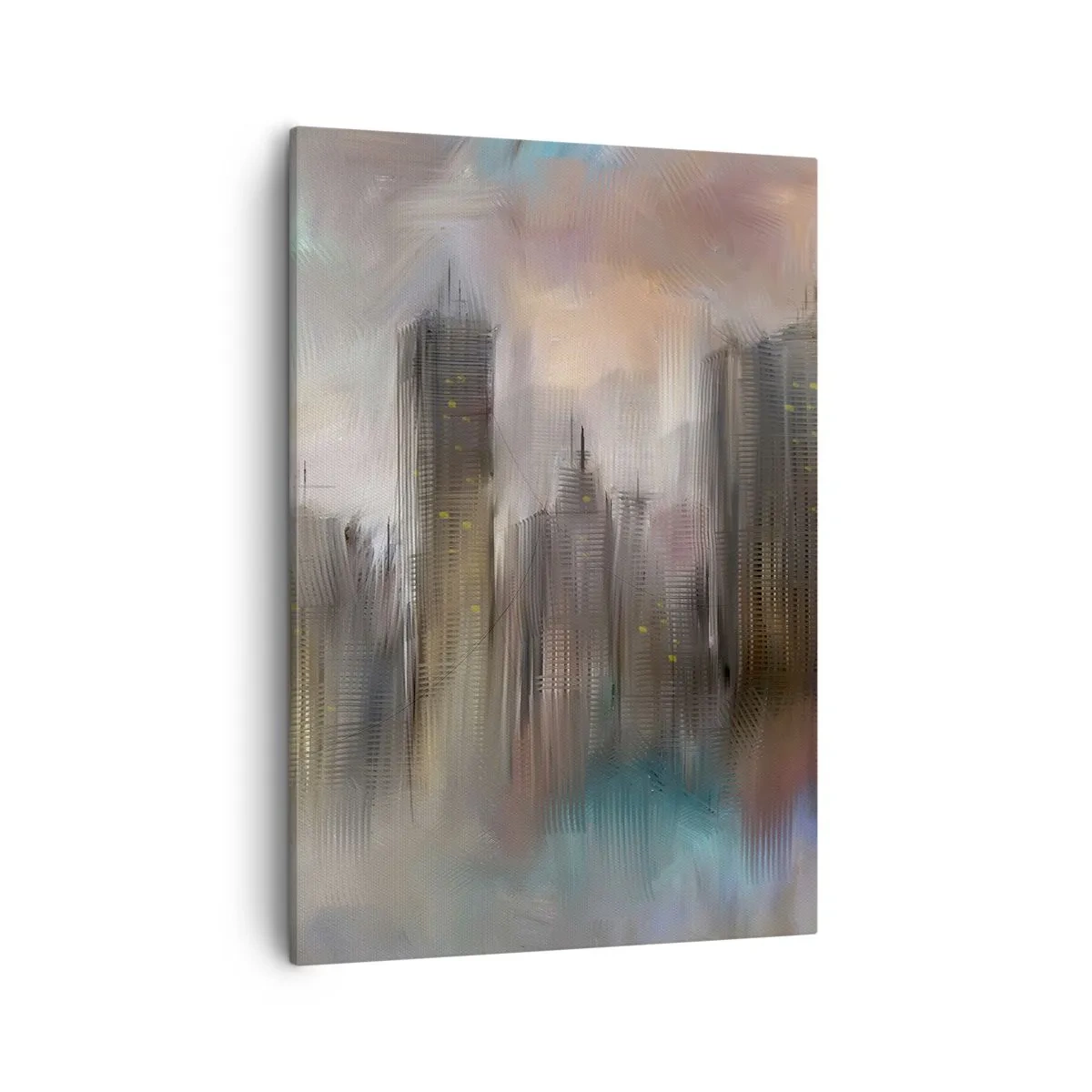 Obraz na plátně - Kompozice z oceli, kamene a mlhy - 50x70 cm