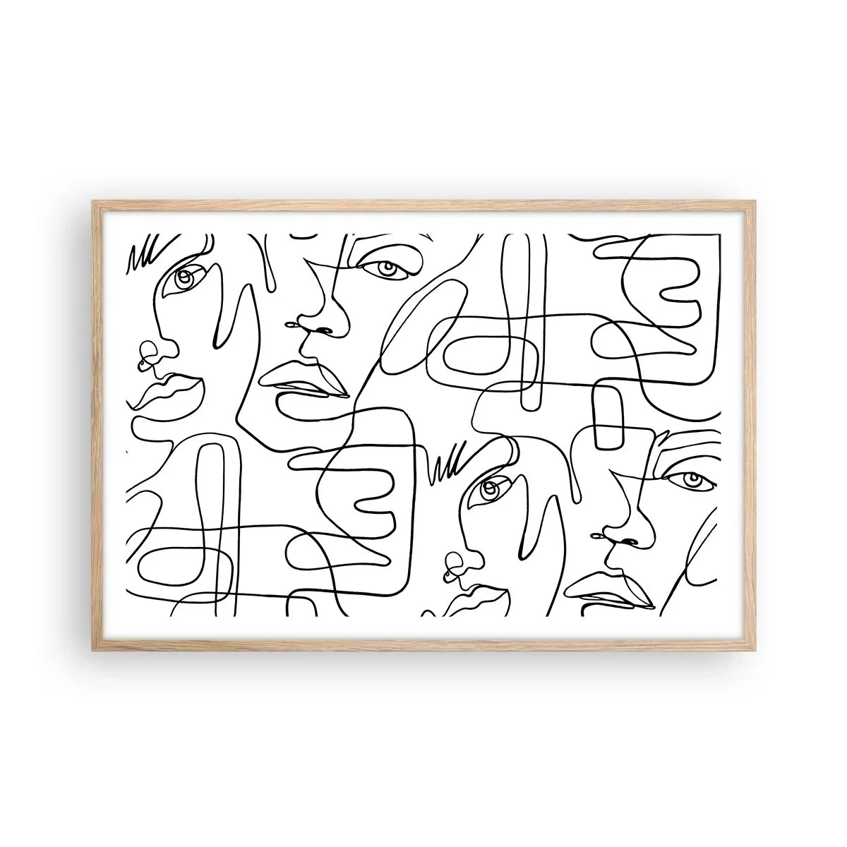 Plakát v rámu světlý dub - Ve spletených emocích - 91x61 cm