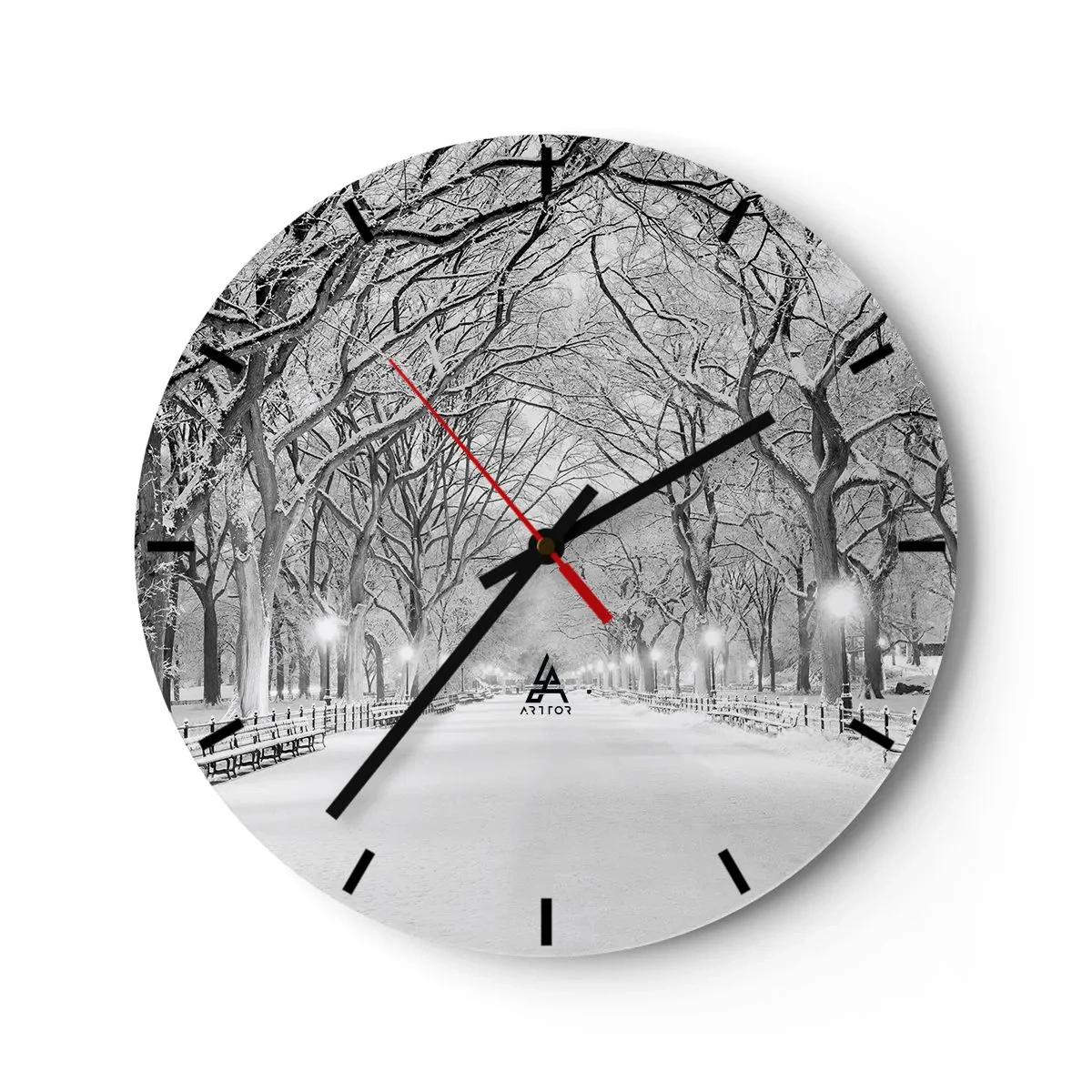 Nástěnné hodiny - Čtyři roční období – zima - 40x40 cm