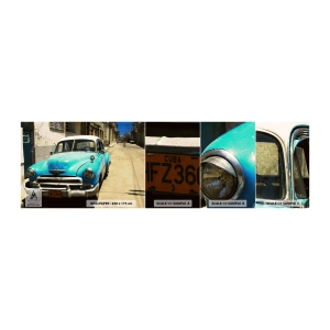 Vzor Fototapety Samolepicí Deluxe Sticker - Evviva Cuba! - Automobilový průmysl, Auto, Kuba - 100x30 cm