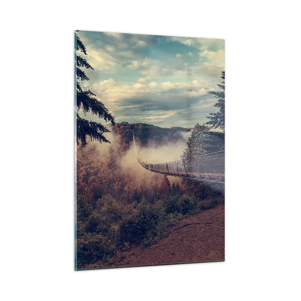 Obraz na skle - Nad podzimním lesem - 50x70 cm