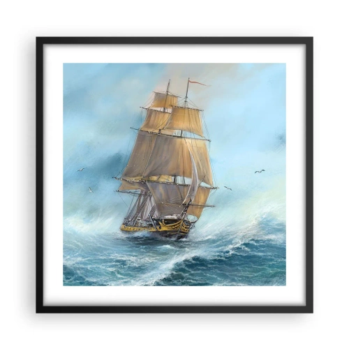 Plakát v černém rámu - Běžící po vlnách - 50x50 cm