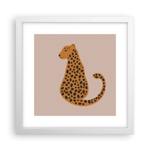 Plakát v bílém rámu - Leopardní vzor je v módě - 30x30 cm