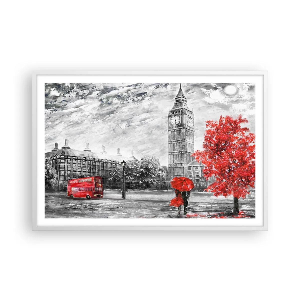 Plakát v bílém rámu - Vzrušující den - 91x61 cm