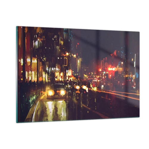 Obraz na skle - Ponořená do světel noci - 120x80 cm